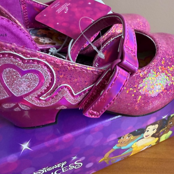 Disney‎ Princess Purple Glitter Ballet Shoes Toddler Girl's Size 7 New - Picture 4 of 6